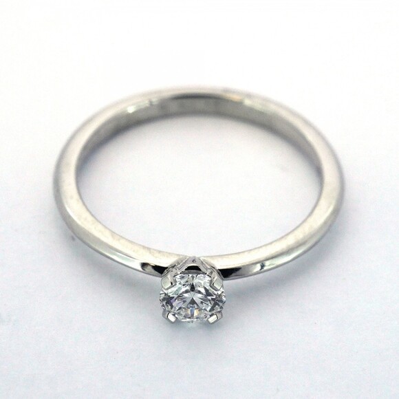 Tiffany True 1PD Pt950 Platinum Diamond 0.20ct Size 7.5 Women's Ring - Picture 3 of 10